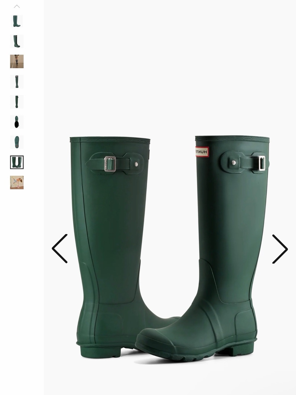 Hunter Women's Tall Matte Dark Green Rain Boots
